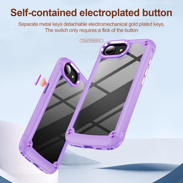 For iPhone 16e TPU + PC Lens Protection Phone Case(Purple) - iPhone 16e Cases by buy2fix | Online Shopping UK | buy2fix