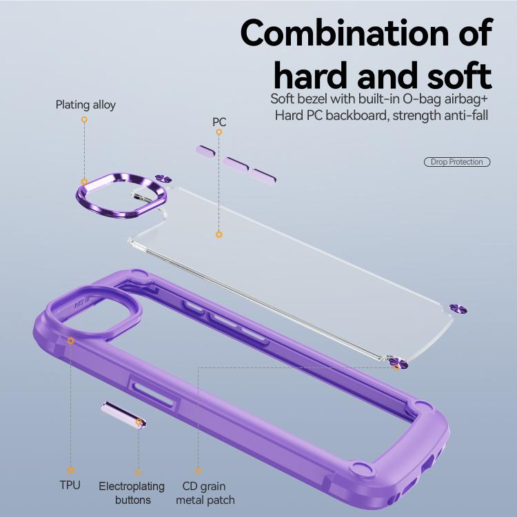 For iPhone 16e TPU + PC Lens Protection Phone Case(Purple) - iPhone 16e Cases by buy2fix | Online Shopping UK | buy2fix