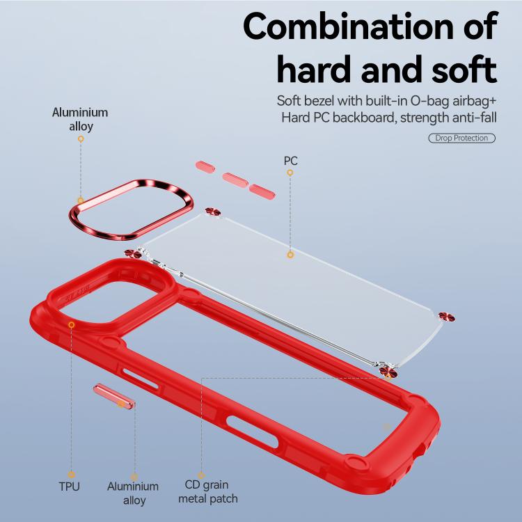 For iPhone Air TPU + PC Lens Protection Phone Case(Red) - iPhone Air Cases by buy2fix | Online Shopping UK | buy2fix