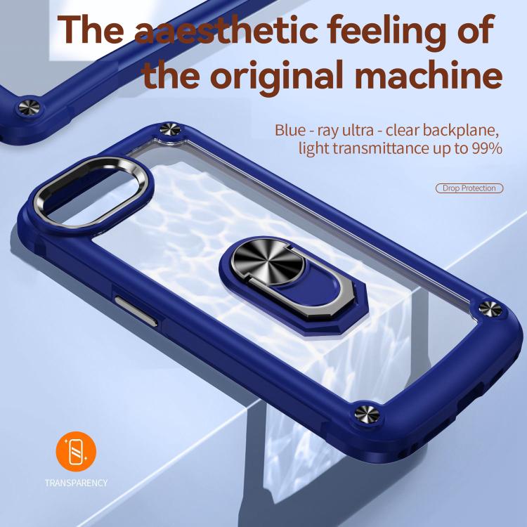 For iPhone 16e TPU + PC Lens Protection Phone Case with Ring Holder(Purple) - iPhone 16e Cases by buy2fix | Online Shopping UK | buy2fix