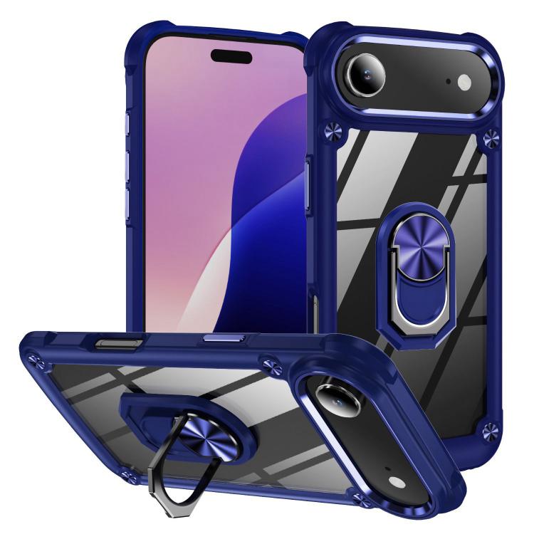 For iPhone Air TPU + PC Lens Protection Phone Case with Ring Holder(Blue) - iPhone Air Cases by buy2fix | Online Shopping UK | buy2fix