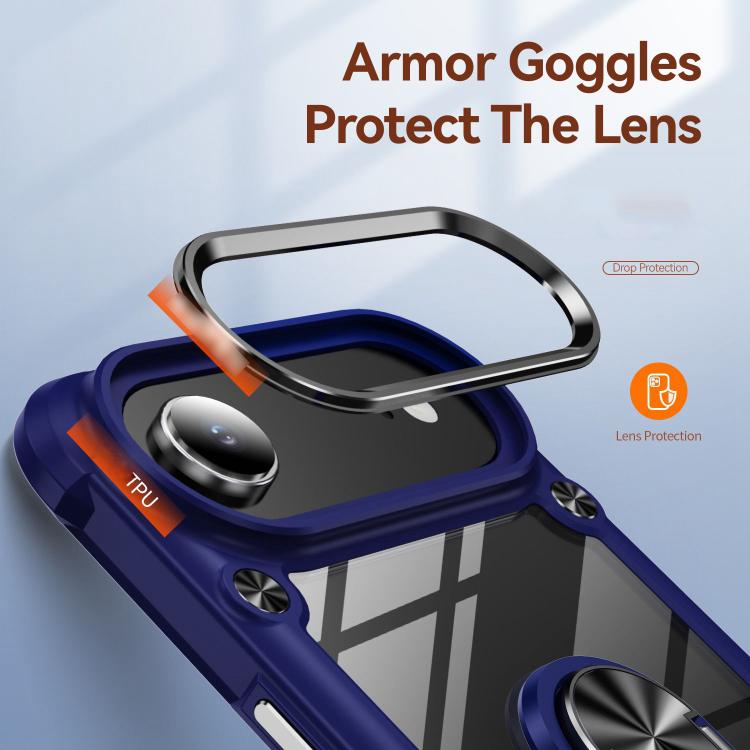 For iPhone Air TPU + PC Lens Protection Phone Case with Ring Holder(Green) - iPhone Air Cases by buy2fix | Online Shopping UK | buy2fix