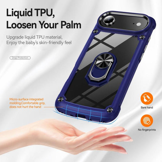 For iPhone Air TPU + PC Lens Protection Phone Case with Ring Holder(Purple) - iPhone Air Cases by buy2fix | Online Shopping UK | buy2fix