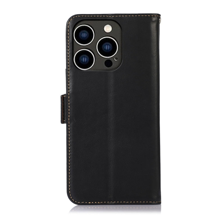 For iPhone 16 Pro Max Crazy Horse Top Layer Cowhide Leather Phone Case(Black) by buy2fix