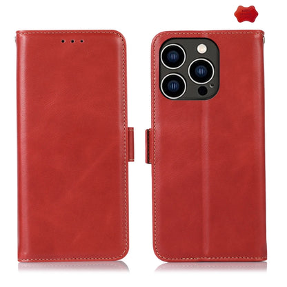 For iPhone 16 Pro Max Crazy Horse Top Layer Cowhide Leather Phone Case(Red) by buy2fix