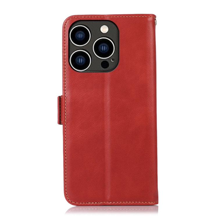 For iPhone 16 Pro Max Crazy Horse Top Layer Cowhide Leather Phone Case(Red) by buy2fix
