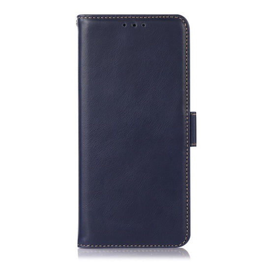For iPhone 17 Pro Crazy Horse Top Layer Cowhide Leather Phone Case(Blue) - iPhone 17 Pro Cases by buy2fix | Online Shopping UK | buy2fix