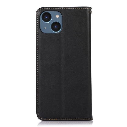 For iPhone 15 KHAZNEH Nappa Top Layer Cowhide Leather Phone Case(Black) - iPhone 15 Cases by buy2fix | Online Shopping UK | buy2fix