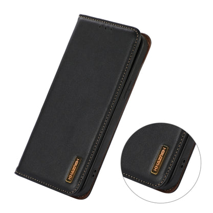 For iPhone 15 Pro KHAZNEH Nappa Top Layer Cowhide Leather Phone Case(Black) - iPhone 15 Pro Cases by buy2fix | Online Shopping UK | buy2fix