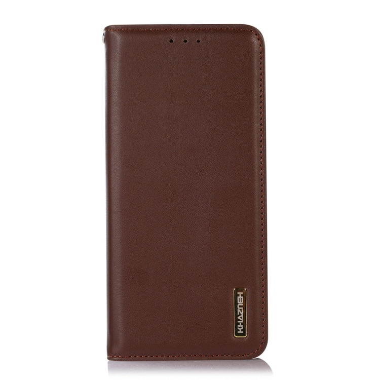 For iPhone 15 Pro Max KHAZNEH Nappa Top Layer Cowhide Leather Phone Case(Brown) - iPhone 15 Pro Max Cases by buy2fix | Online Shopping UK | buy2fix