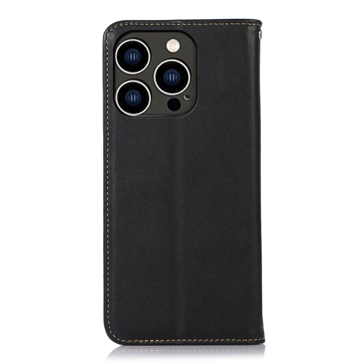 For iPhone 16 Pro Max KHAZNEH Nappa Top Layer Cowhide Leather Phone Case(Black) by buy2fix