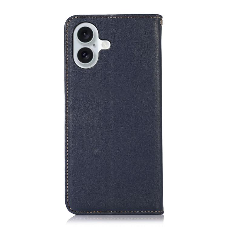 For iPhone 17 KHAZNEH Nappa Top Layer Cowhide Leather Phone Case(Blue) - iPhone 17 Cases by buy2fix | Online Shopping UK | buy2fix