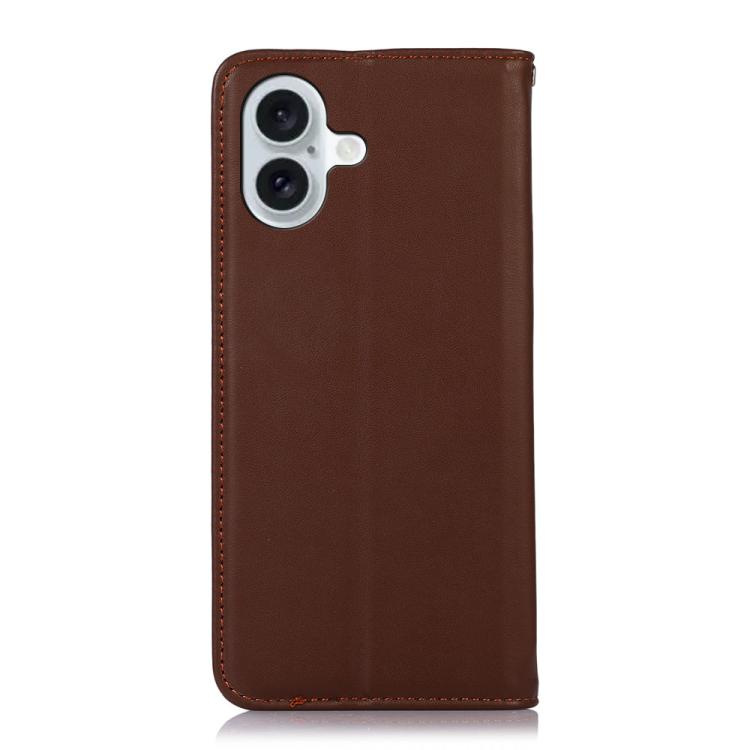 For iPhone 17 KHAZNEH Nappa Top Layer Cowhide Leather Phone Case(Brown) - iPhone 17 Cases by buy2fix | Online Shopping UK | buy2fix