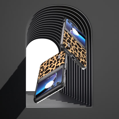 For Motorola Razr 40 Ultra ABEEL Black Edge Leopard Phone Case(Leopard Print) by buy2fix