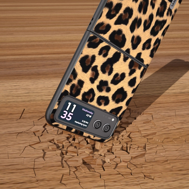 For Motorola Razr 40 ABEEL Black Edge Leopard Phone Case(Leopard Print) by buy2fix