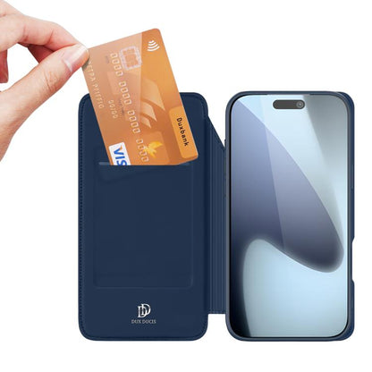 For iPhone 17 Pro DUX DUCIS Skin Pro Series Flip Leather Phone Case(Blue) - iPhone 17 Pro Cases by DUX DUCIS | Online Shopping UK | buy2fix