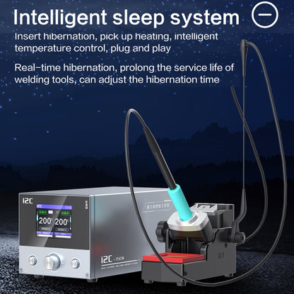 i2C 3SCN Intelligent Double Welding Station with RS100 Base, Style:B Set(US Plug) - Soldering Iron Set by buy2fix | Online Shopping UK | buy2fix