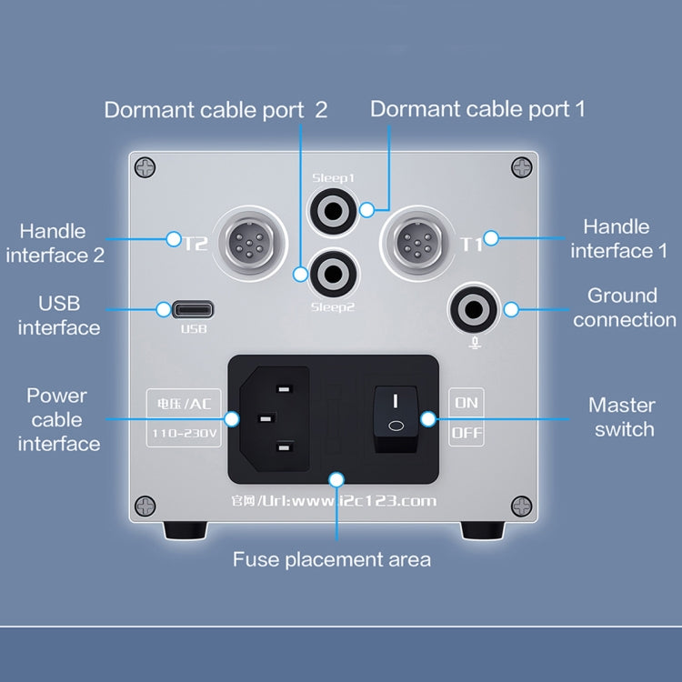 i2C 3SCN Intelligent Double Welding Station with RS200 Base, Style:B Set(US Plug) - Soldering Iron Set by buy2fix | Online Shopping UK | buy2fix