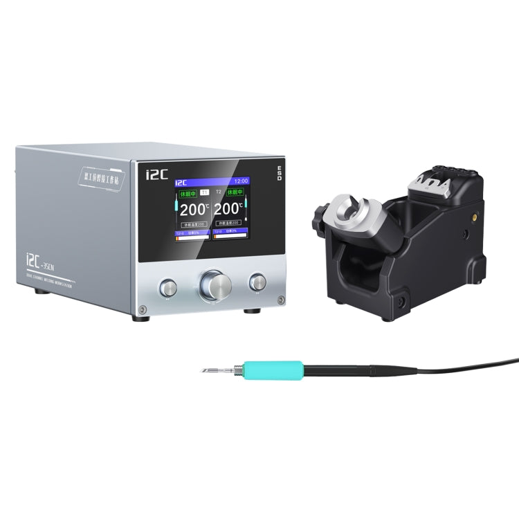 i2C 3SCN Intelligent Double Welding Station with RS300 Base, Style:A Set(US Plug) - Soldering Iron Set by buy2fix | Online Shopping UK | buy2fix