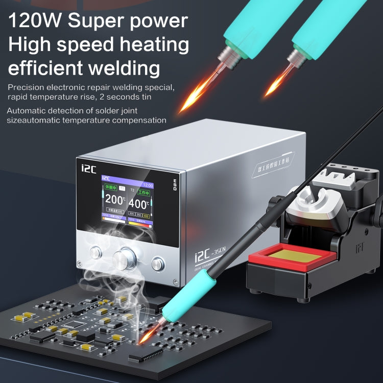 i2C 3SCN Intelligent Double Welding Station with RS300 Base, Style:A Set(US Plug) - Soldering Iron Set by buy2fix | Online Shopping UK | buy2fix