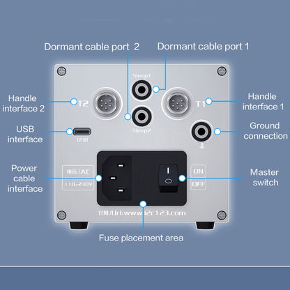 i2C 3SCN Intelligent Double Welding Station with RS300 Base, Style:A Set(US Plug) - Soldering Iron Set by buy2fix | Online Shopping UK | buy2fix