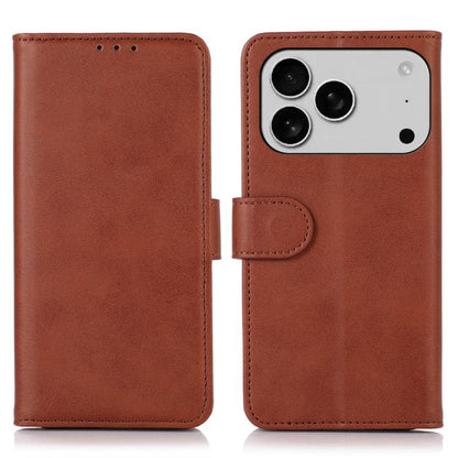 For iPhone 17 Pro Max Cow Texture Leather Phone Case(Brown) - iPhone 17 Pro Max Cases by buy2fix | Online Shopping UK | buy2fix