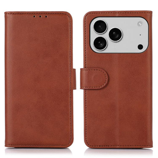 For iPhone 17 Pro Max Cow Texture Leather Phone Case(Brown) - iPhone 17 Pro Max Cases by buy2fix | Online Shopping UK | buy2fix
