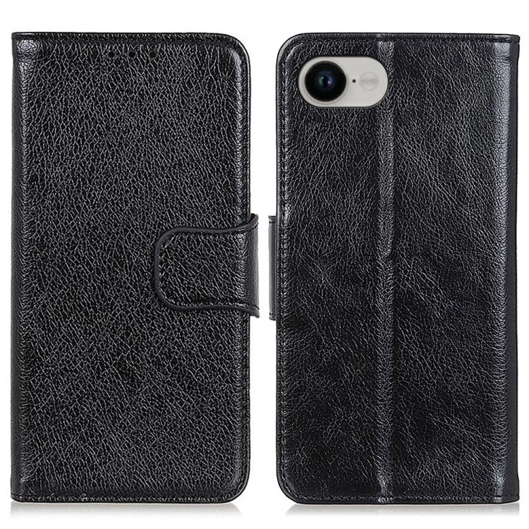 For iPhone 16e Nappa Texture Leather Case(Black) - iPhone 16e Cases by buy2fix | Online Shopping UK | buy2fix