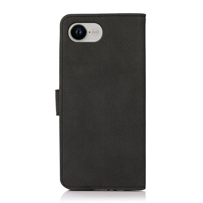 For iPhone 16e KHAZNEH Matte Texture Leather Phone Case(Black) - iPhone 16e Cases by buy2fix | Online Shopping UK | buy2fix