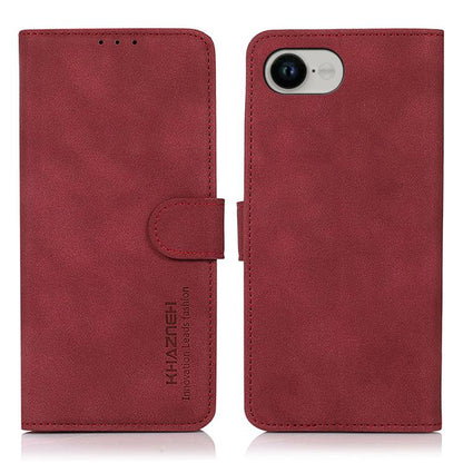 For iPhone 16e KHAZNEH Matte Texture Leather Phone Case(Red) - iPhone 16e Cases by buy2fix | Online Shopping UK | buy2fix