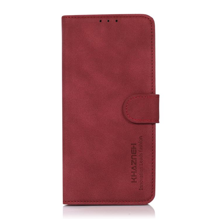 For iPhone 16e KHAZNEH Matte Texture Leather Phone Case(Red) - iPhone 16e Cases by buy2fix | Online Shopping UK | buy2fix