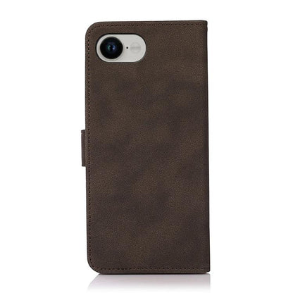 For iPhone 16e KHAZNEH Matte Texture Leather Phone Case(Brown) - iPhone 16e Cases by buy2fix | Online Shopping UK | buy2fix