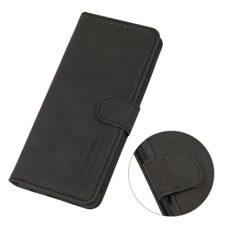 For iPhone 17 Pro KHAZNEH Matte Texture Leather Phone Case(Black) - iPhone 17 Pro Cases by buy2fix | Online Shopping UK | buy2fix