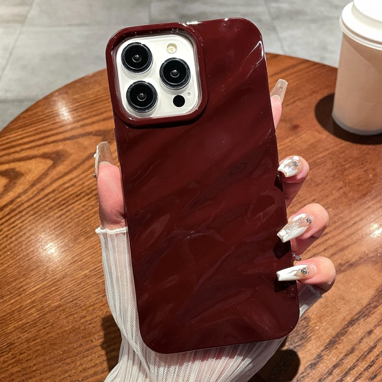 For iPhone 15 Pro Max Solid Color Wave Texture TPU Phone Case(Wine Red) - iPhone 15 Pro Max Cases by buy2fix | Online Shopping UK | buy2fix
