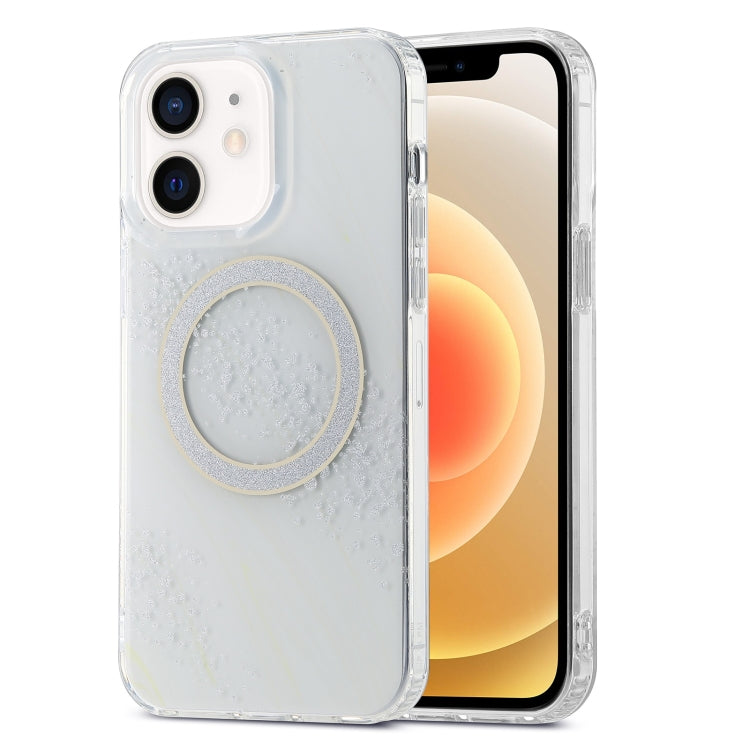 For iPhone 12 Dual-side IMD Marble Magsafe Phone Case(White) by buy2fix