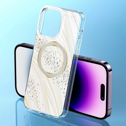 For iPhone 12 Dual-side IMD Marble Magsafe Phone Case(White) by buy2fix