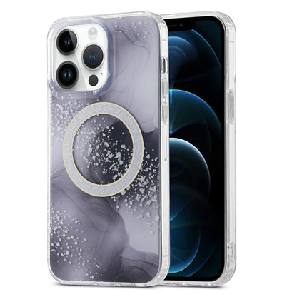 For iPhone 12 Pro Max Dual-side IMD Marble Magsafe Phone Case(Black) by buy2fix