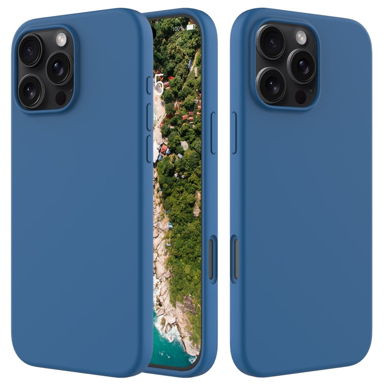 For iPhone 16 Pro Max Solid Color Silicone Phone Case(Cobalt Blue) by buy2fix