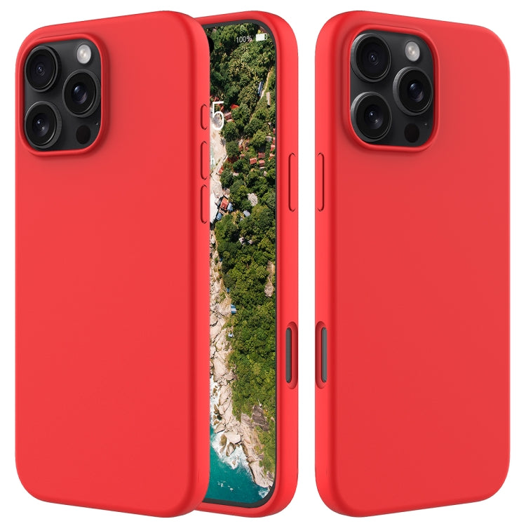 For iPhone 16 Pro Max Solid Color Silicone Phone Case(Red) by buy2fix