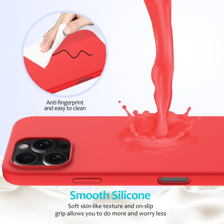 For iPhone 16 Pro Max Solid Color Silicone Phone Case(Red) by buy2fix