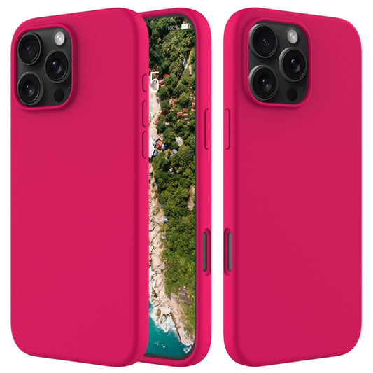 For iPhone 16 Pro Max Solid Color Silicone Phone Case(Rose Red) by buy2fix