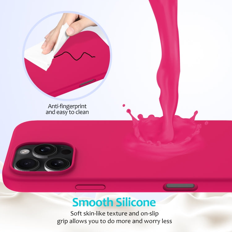 For iPhone 16 Pro Max Solid Color Silicone Phone Case(Rose Red) by buy2fix
