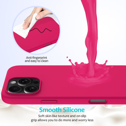 For iPhone 16 Pro Max Solid Color Silicone Phone Case(Rose Red) by buy2fix