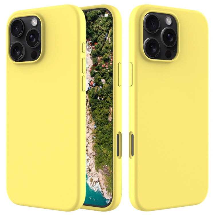 For iPhone 16 Pro Max Solid Color Silicone Phone Case(Lemon Yellow) by buy2fix