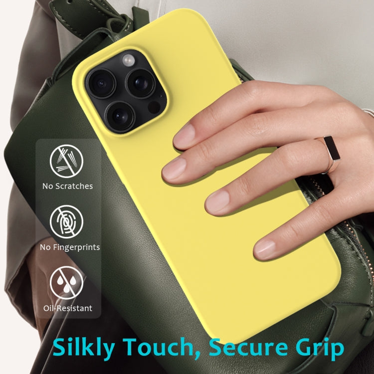 For iPhone 16 Pro Max Solid Color Silicone Phone Case(Lemon Yellow) by buy2fix