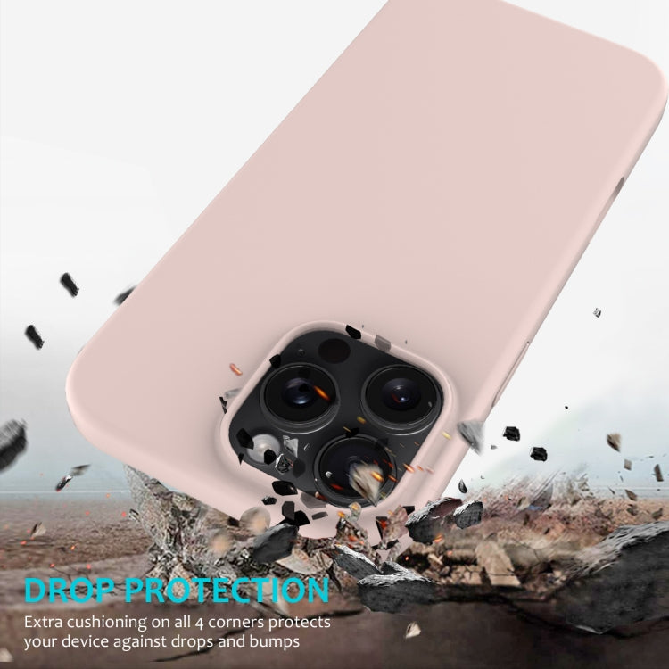 For iPhone 16 Pro Max Solid Color Silicone Phone Case(Sand Pink) by buy2fix