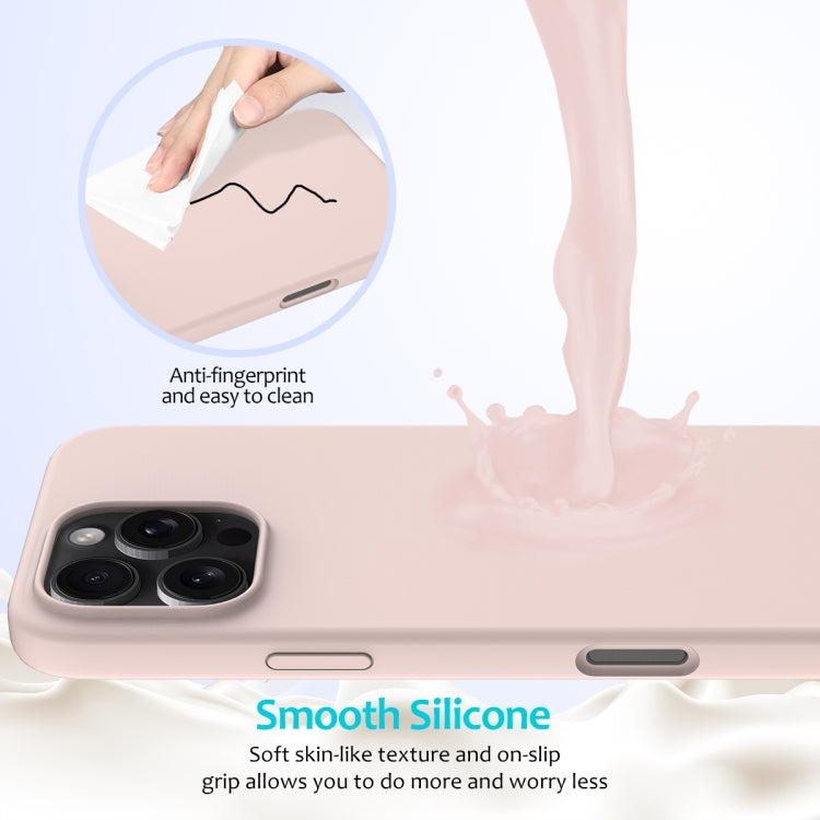 For iPhone 16 Pro Max Solid Color Silicone Phone Case(Sand Pink) by buy2fix