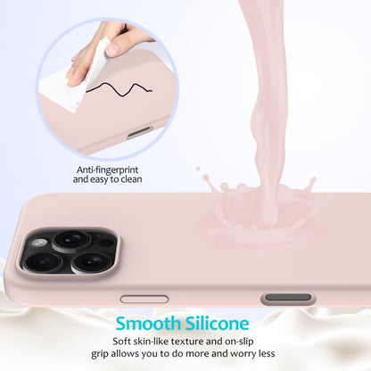 For iPhone 16 Pro Max Solid Color Silicone Phone Case(Sand Pink) by buy2fix