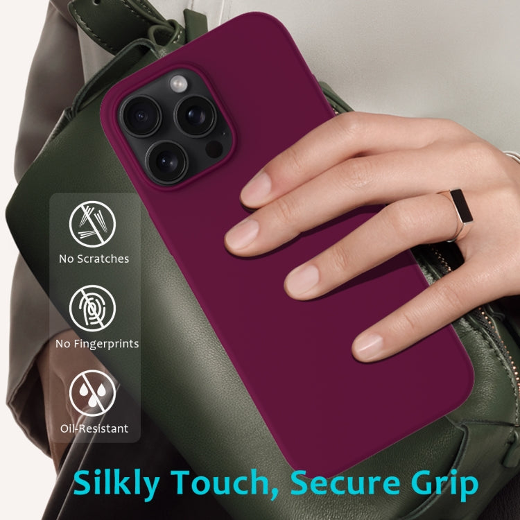 For iPhone 16 Pro Max Solid Color Silicone Phone Case(Violet) by buy2fix