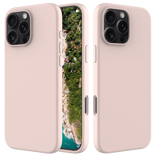 For iPhone 16 Pro Solid Color Silicone Phone Case(Sand Pink) by buy2fix